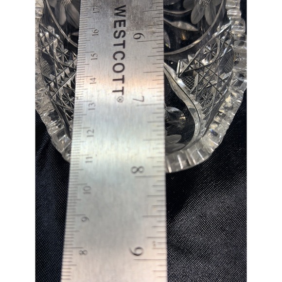 AMERICAN BRILLIANT CUT CELERY DISH WITH FLORAL PATTERN 8 x 4 (2659) - Picture 8 of 9